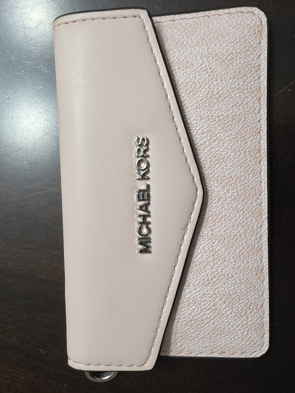 Michael Kors Women's Blush Pink Leather Card Wallet
